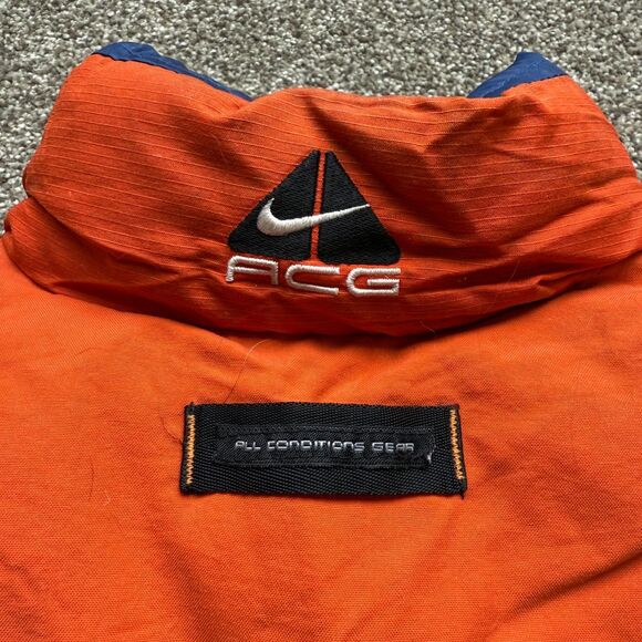 VINTAGE NIKE ACG GILET PUFFER VEST JACKET 90S ORANGE XL - Picture 4 of 12